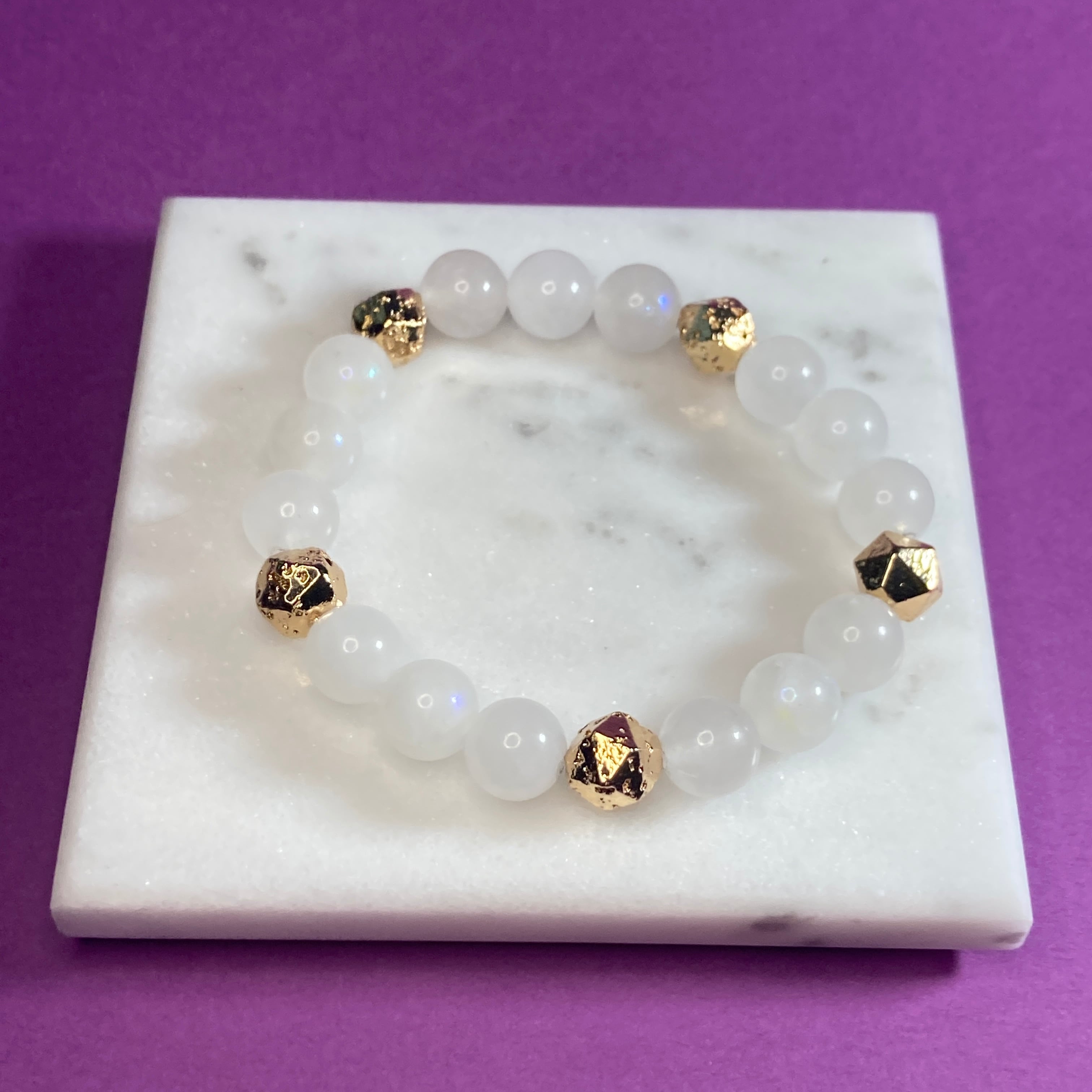 【呪詛結界】月冥環ブレスレット　ムーンストーン×ラバーストーン