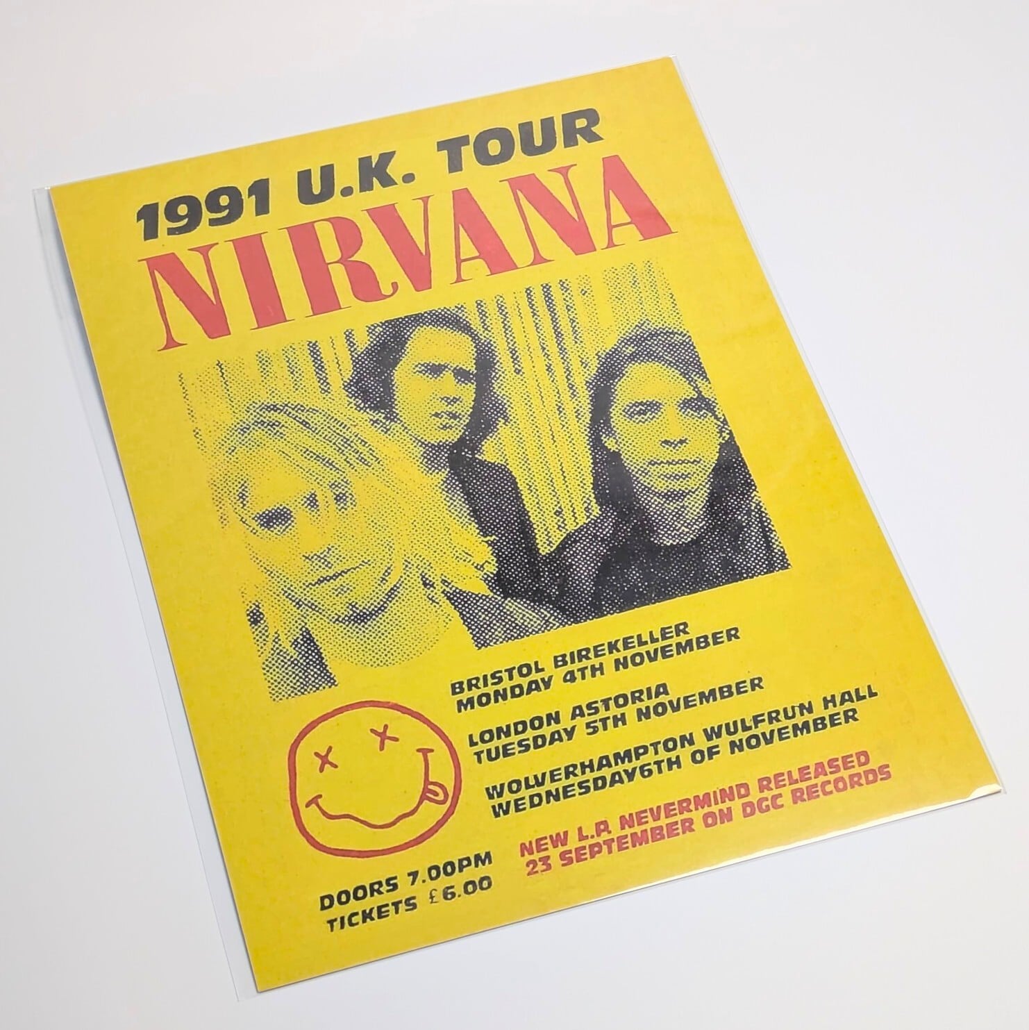 ⚡️SPECIAL LIMITED⚡️ちょうどいいB4ポスター【 NIRVANA ( ニルヴァーナ ) 】 『 1991年UKツアー デザイン 』POSTER / ポスター 〚アメリカン雑貨 アメトイ〛