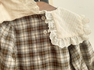 【予約/特典】valu bebe / checked cape blouse