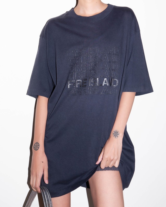 1990s "FIRE ISLAND" embossed graphic T-shirt