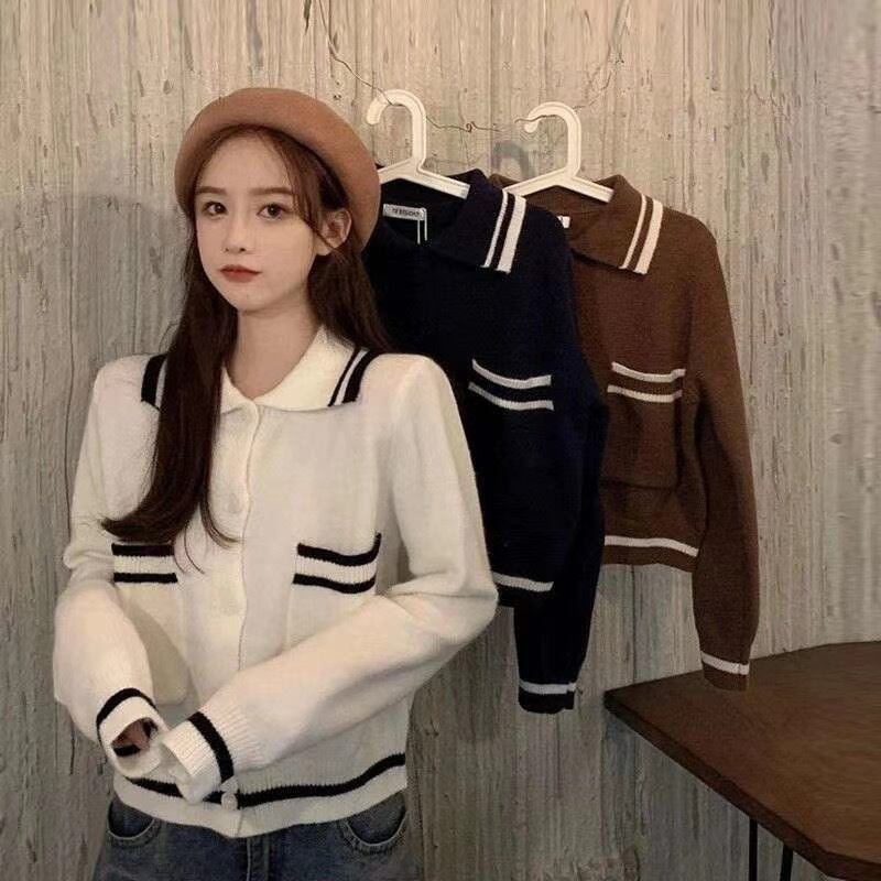 ラインカーディガン