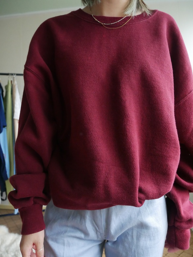 80s-90s MADE IN USA Solid Sweatshirt / Burgundy