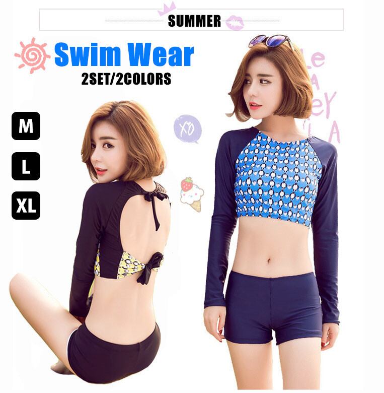 新作 ラッシュガード 長袖 スイムウェア UVカット フィットネス水着 マリンスポーツ 2点セット