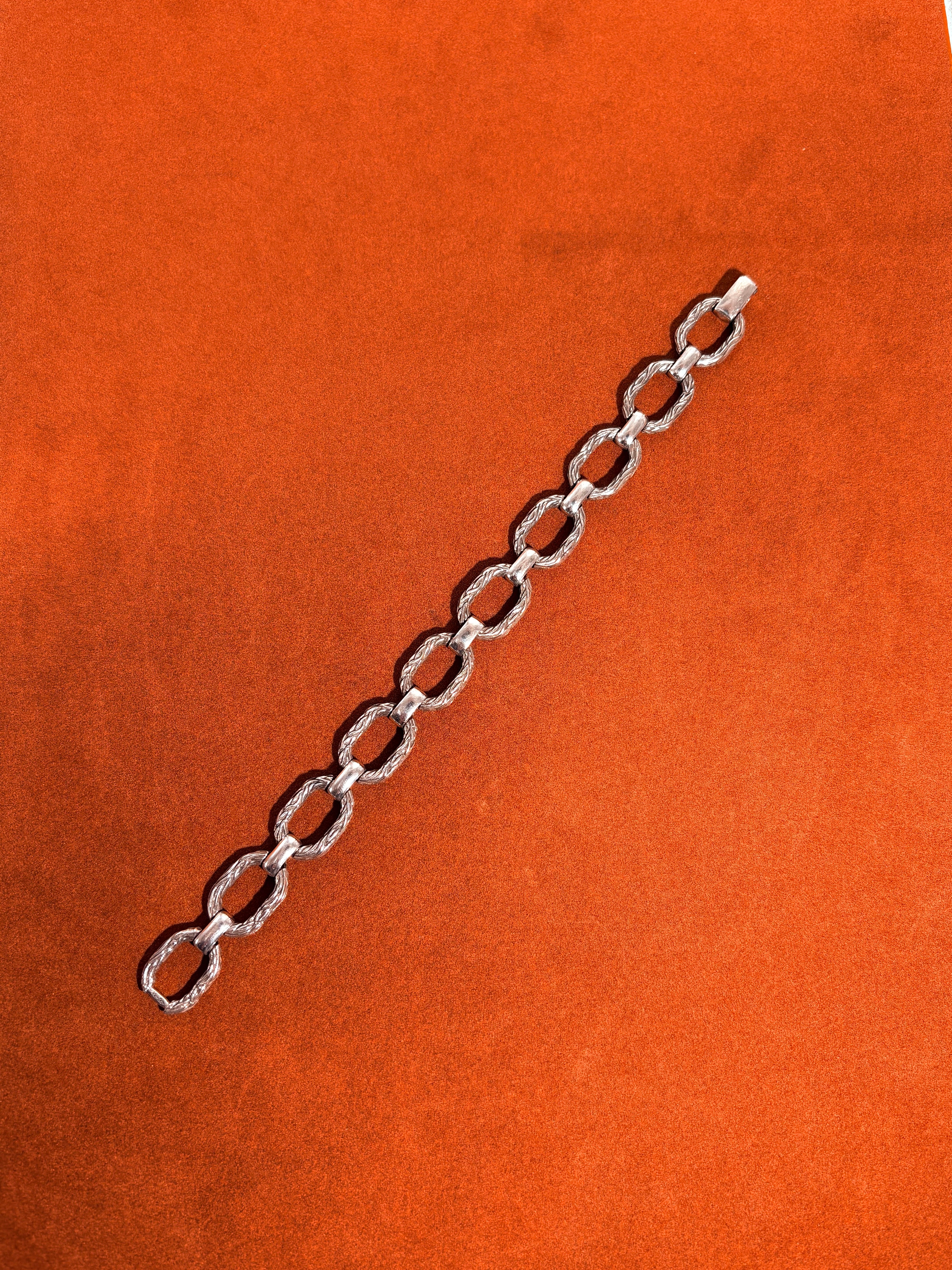 Wood Textured Link Bracelet sv800 -France-