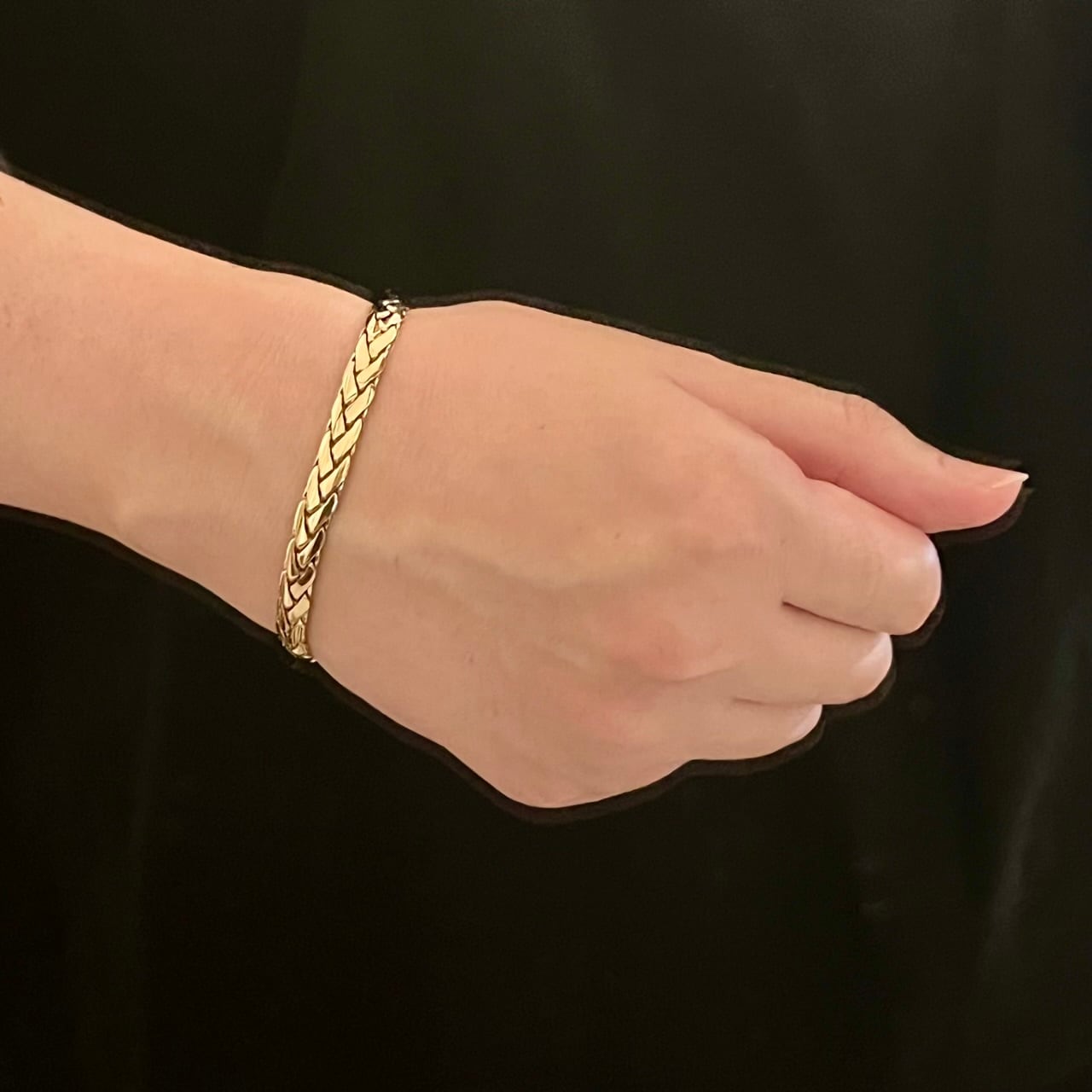 VINTAGE CARTIER 18K Gold Swage Braid Chain Bracelet | ヴィンテージ