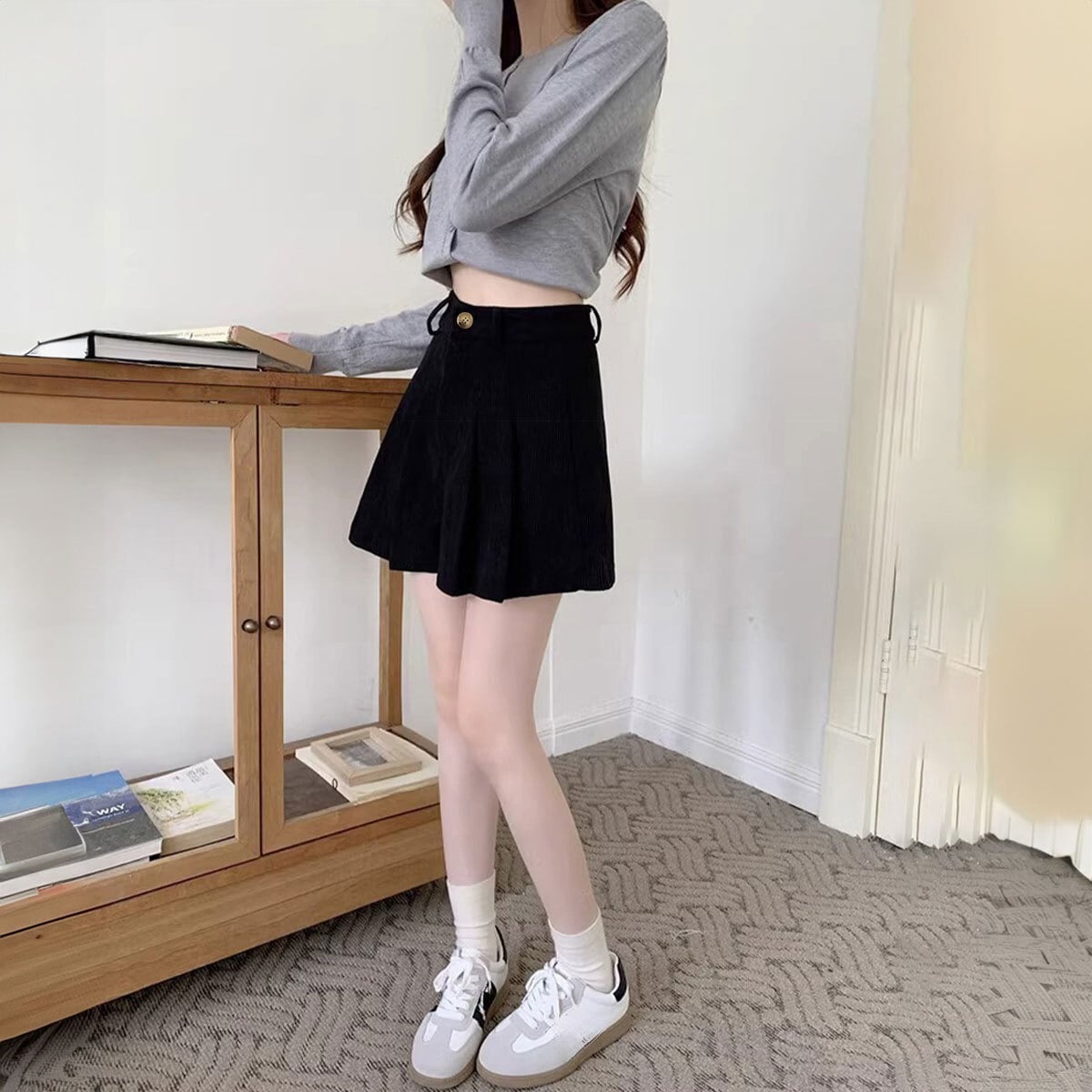 コーデュロイ ショートパンツ レディース 春秋 韓国 プリーツ パンツ きれいめ 大人 カジュアル おしゃれ レトロ ハイウエスト 薄手 ショーパン 美脚 大人可愛い 大人女子