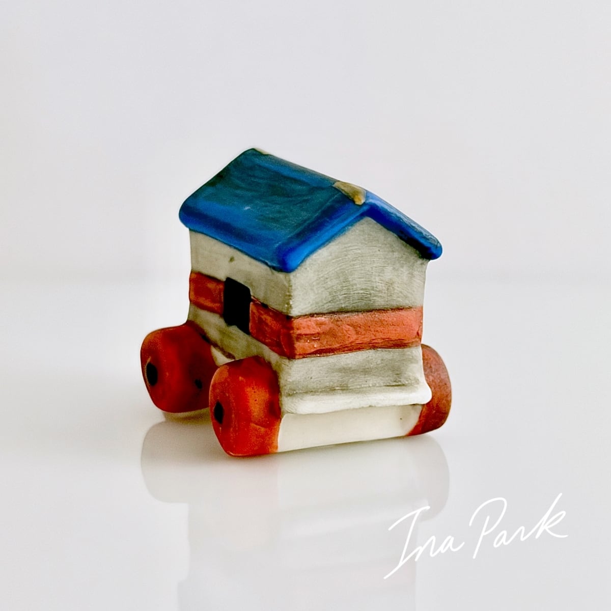 漁師小屋の荷車 フェーヴ フェーブ フランス製 ミニチュア 陶器
