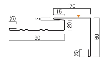 ケラバ水切未使用品 Y202 ケラバ水切60 1ケース | 水切り工房