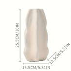 セラミック 花瓶 ミニマリスト モダン 花器 北欧 家具 テーブル装飾 テーブルトップ フラワーアレンジメント オフホワイト クリーム色 おしゃれ 韓国 インテリア  可愛い シンプル 白  高さ22.5cm