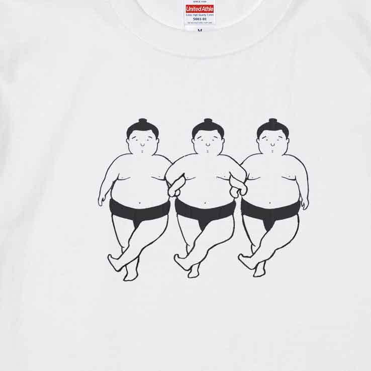 ３人相撲 / Tシャツ / すずきたまみ /  - WHITE /PINK/ SAND-