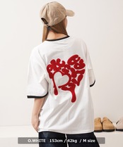 ◆ドリップハート サガラ刺繍 リンガーTシャツ◆ng-87225