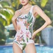 ワンピース水着 レディース 水着 花柄 フラワー プリント バックオープン カジュアル おしゃれ スイミング プール 海 ビーチ スイムウェア ビーチウェア ノースリーブ 夏 海水浴 ワンピース水着