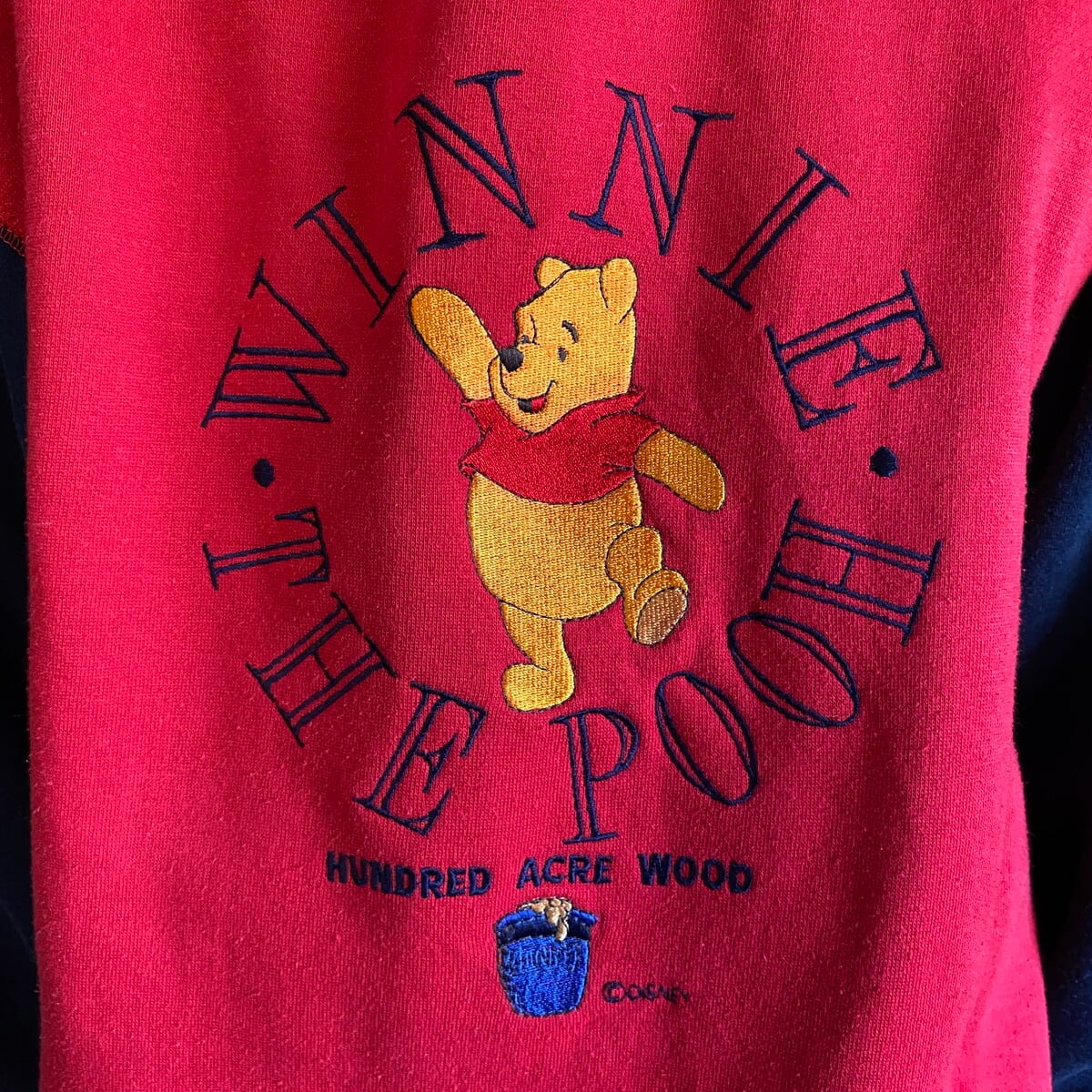 日本割 90年代 Disney ディズニー くまのプーさん 刺繍 半袖Tシャツ 