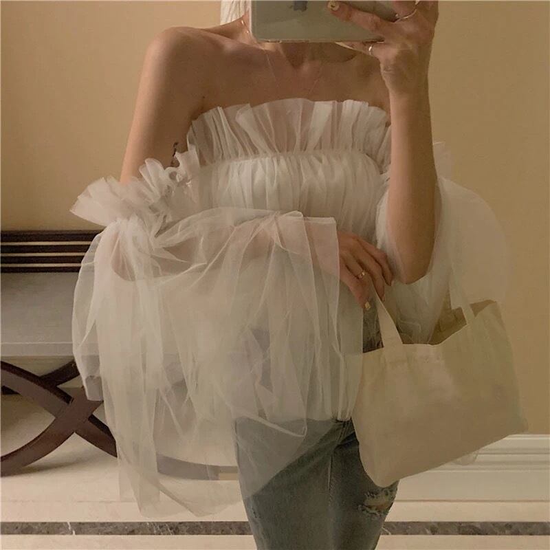 ボリュームチュールシアートップス