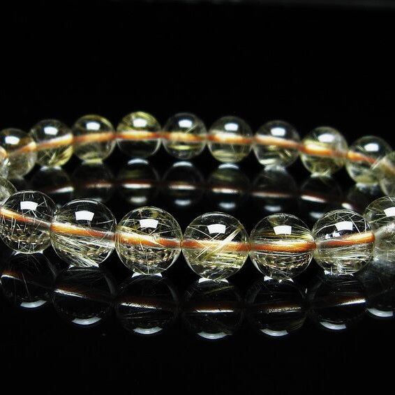 ルチルクォーツ ブレスレット 9mm タイチンルチル ブレスレット メール便可 [M便 1/10] 111-49234