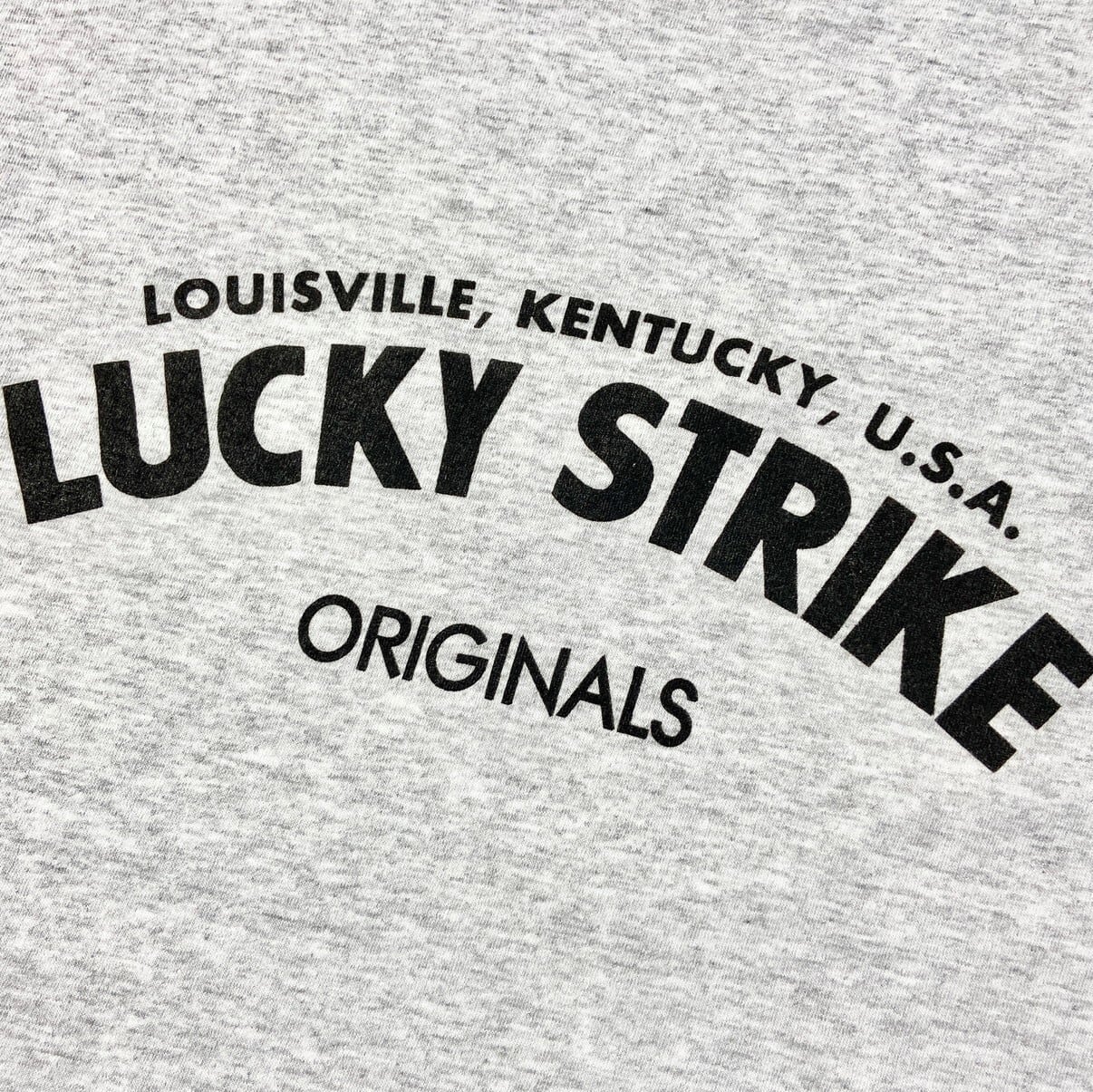 USA製 90年代 ”LUCKY STRIKE” 企業 オリジナル アドバタイジングTシャツ メンズM 古着 ラッキーストライク タバコ 煙草  プリントTシャツ 90s ヴィンテージ ビンテージ 袖シングルステッチ 霜降りグレー【Tシャツ】【SS2308-1】 | cave ...