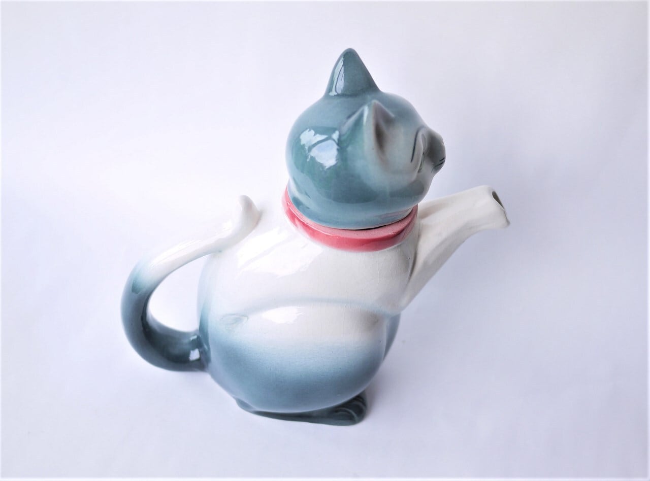 灰白ネコ 陶器ティーポット Cortendorf ドイツ | こりすのパン屋Base店