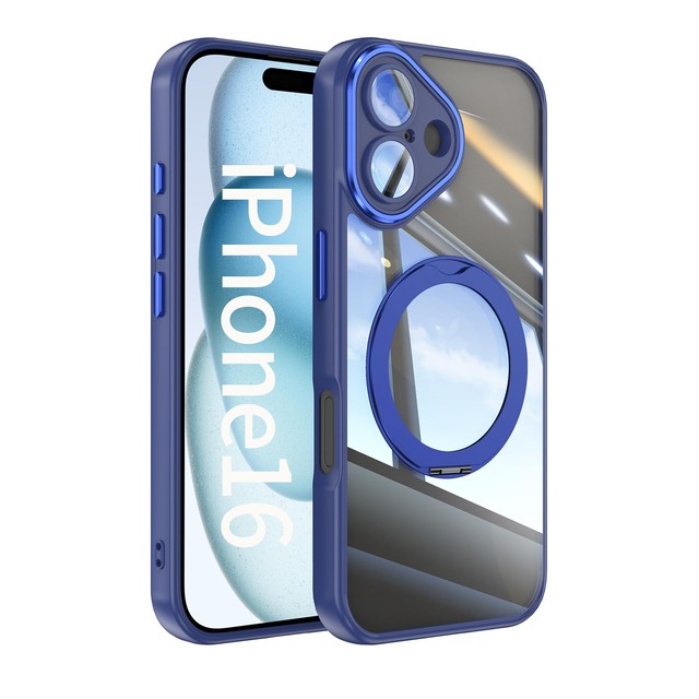 【360°回転スタンド・フルカバーレンズ保護】Cutelfon iPhone 16 用 ケース Magsafe対応 リング マグネット搭載 黄変防止 ワイヤレス充電対応 レンズ保護 耐衝撃 耐久性 ストラップホール付き マグセーフ対応 スマホケース アイフォン16 カバー