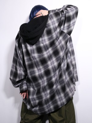 over silhouette ombre check foodie shirt