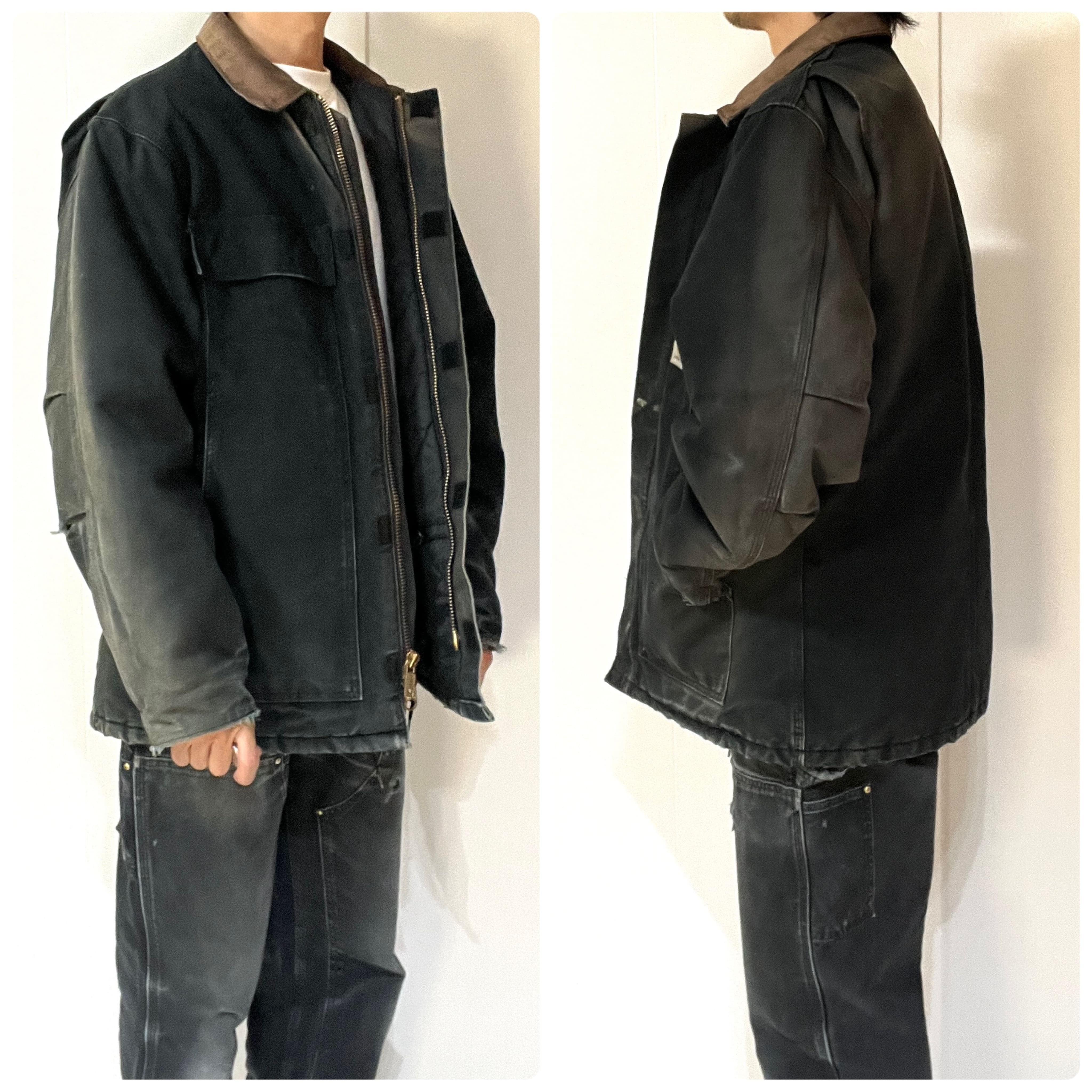 carhartt 90s トラディショナルコート　鬼フェード　ハチノス 超希少極上フェード 90s 00s C003 BLK Carhartt カーハート
