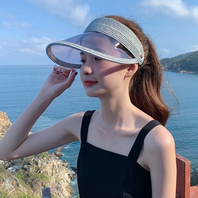予約販売】サンバイザー 帽子 レディース メンズ UVカット ストロー