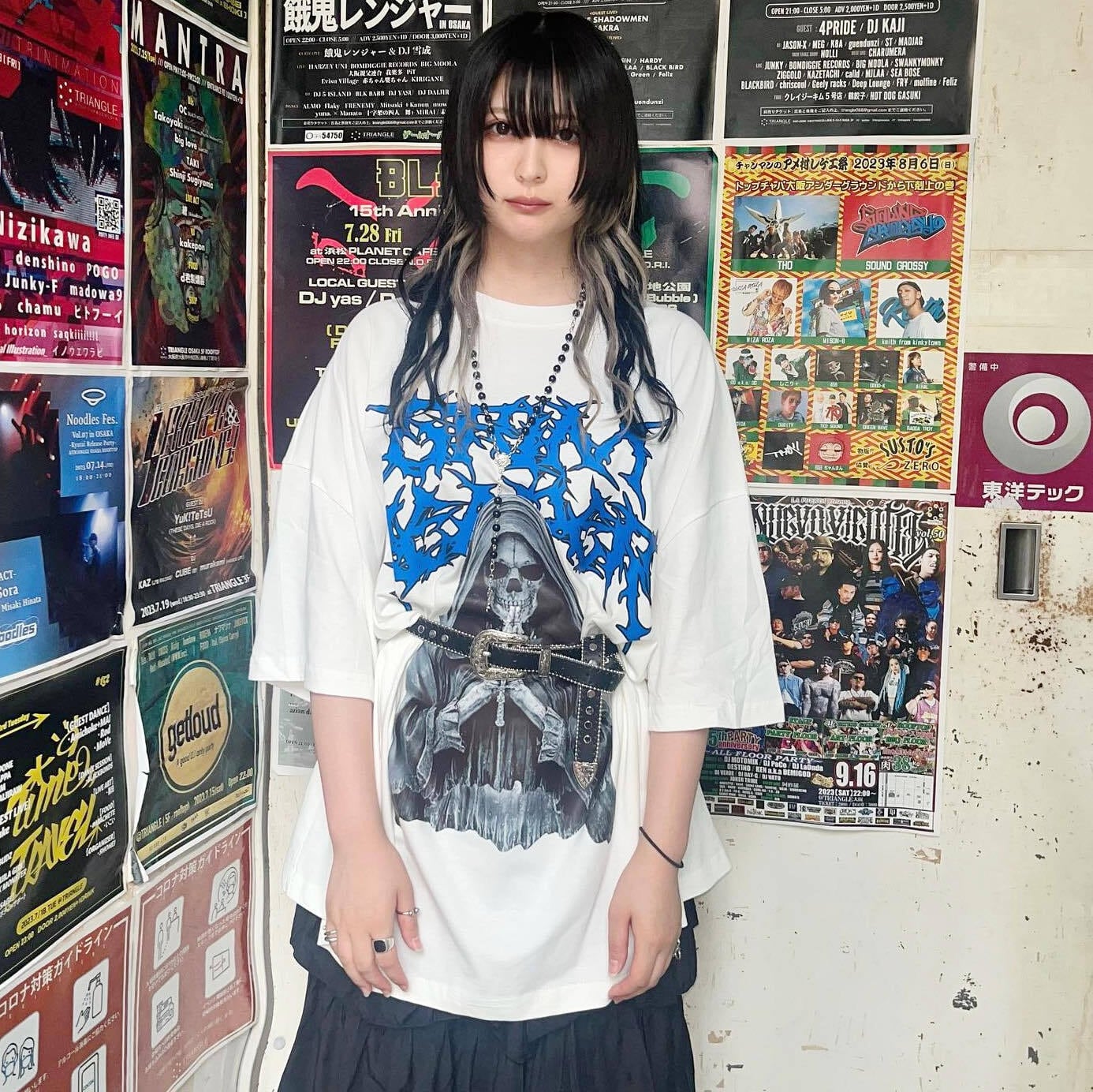 カットソー(長袖/七分) map over rap clothing T-shirt | OVERLAP CLOTHING