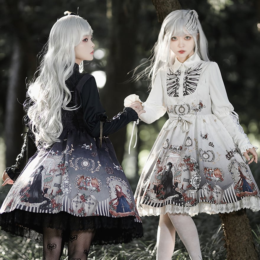 サブカル 服 地雷系 通販 ブラウス スケルトン 袖レースアップ 闇