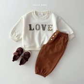 【取寄】Dailybebe ラブパッチトレーナー｜秋服｜韓国子供服｜26/AT