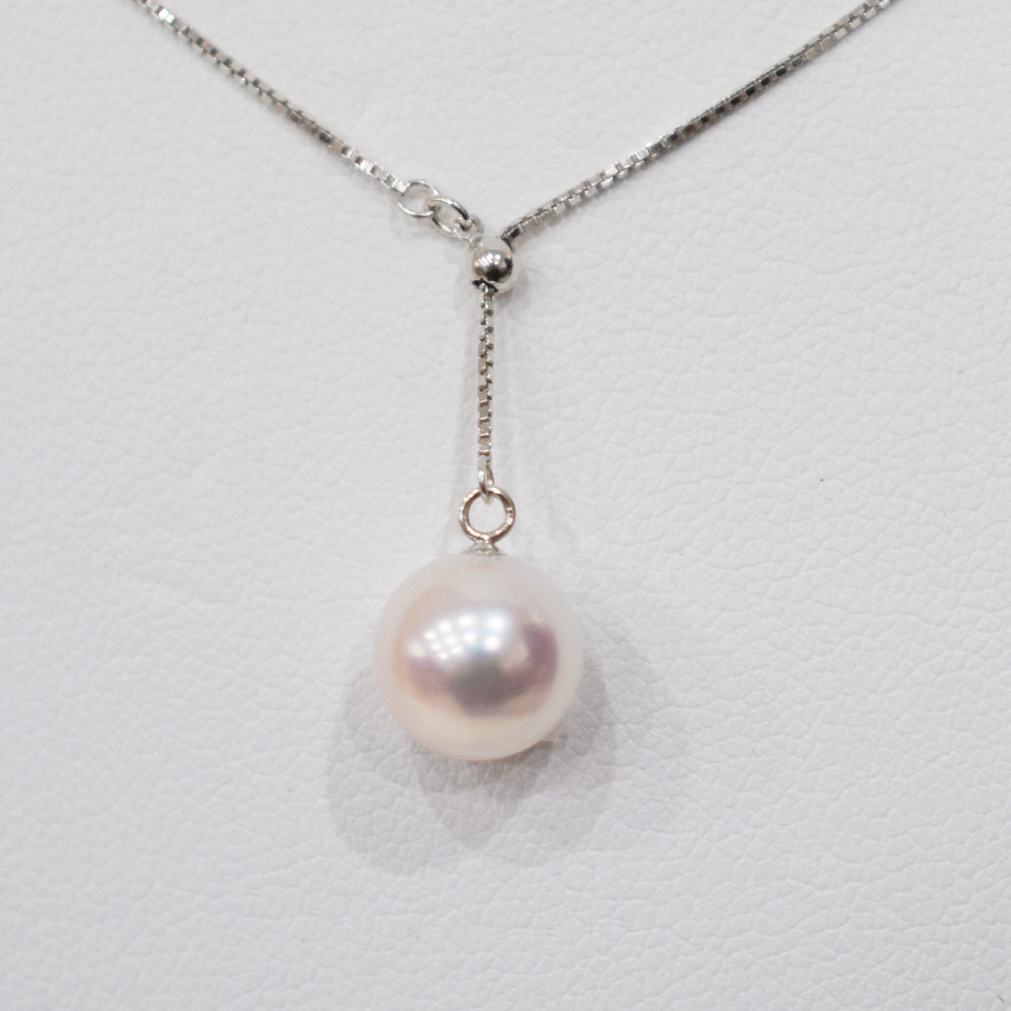 pearl680］8mm - 8.5mm 1粒 Yスタイル ネックレス ベネチアンチェーン