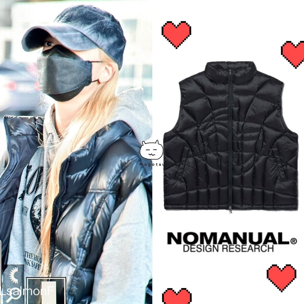 ☆LE SSERAFIM ウンチェ 着用！！【NOMANUAL】STITCHED SYMBOL PADDING