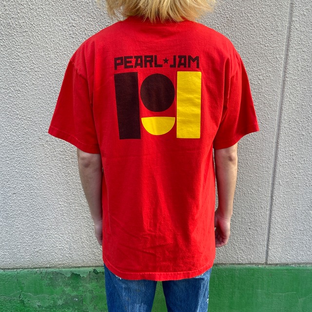 USA製 PEARL JAM パールジャム バンドTシャツ バンT レッド L