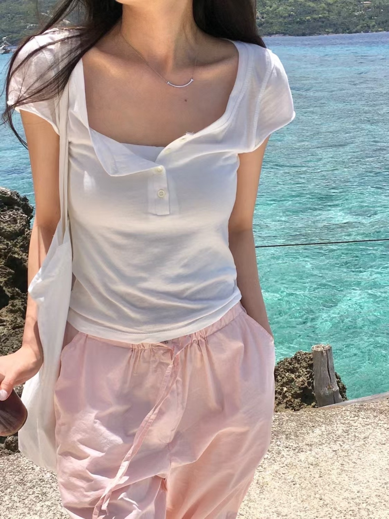 (vegetable) charlotte button tee / 3color