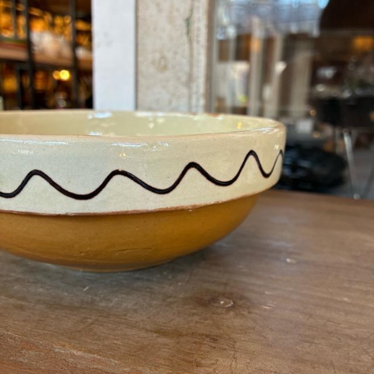 Romania Slipware stacking bowl　ルーマニア　スリップウェアスタッキングボウル　17cm　フラワー　中鉢　スープボウル　洋食　肉料理　魚料理