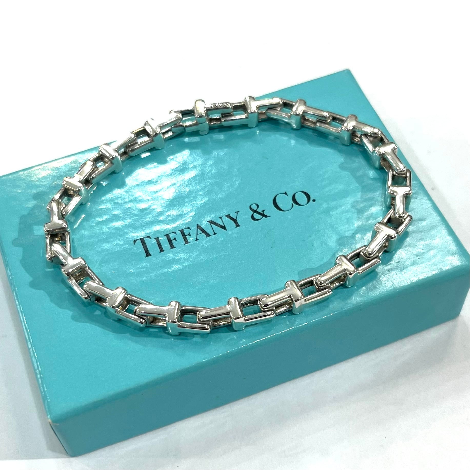 激レア【TIFFANY&CO. 】2791 Tリンクモチーフ シルバーブレスレット