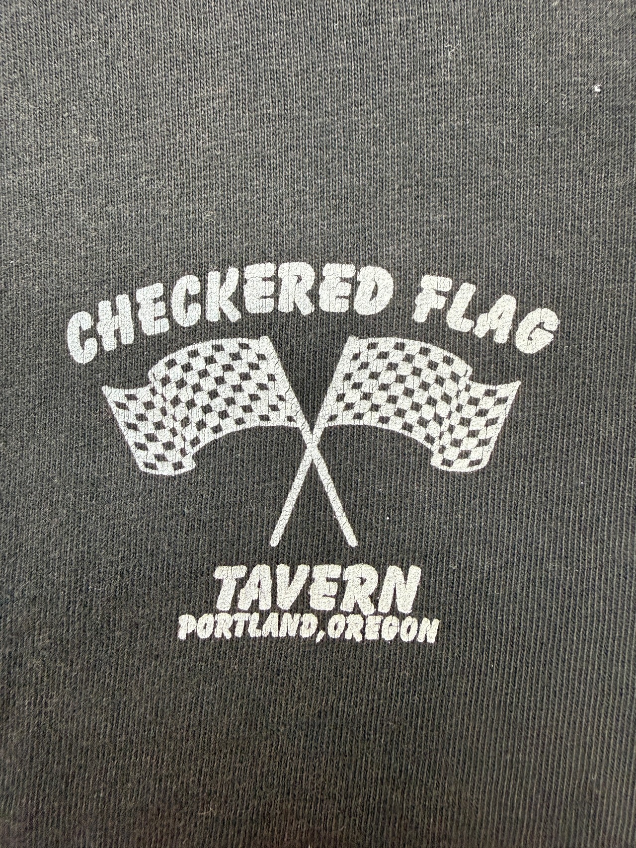 90s CHECKERED FLAG TAVERN / Hanes BEEFY-T Fabric made in usa・画像4