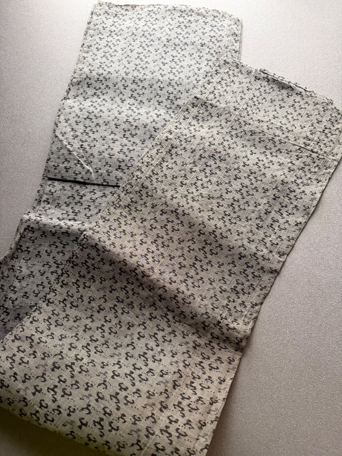 D◆着物くつろぎ 夏物 本場小千谷縮 絣模様 茶色 小紋 麻 薄物 絽 紗 着物 D◇着物くつろぎ 夏物 本場小千谷縮 絣模様 茶色 小紋 麻 薄物 絽 紗