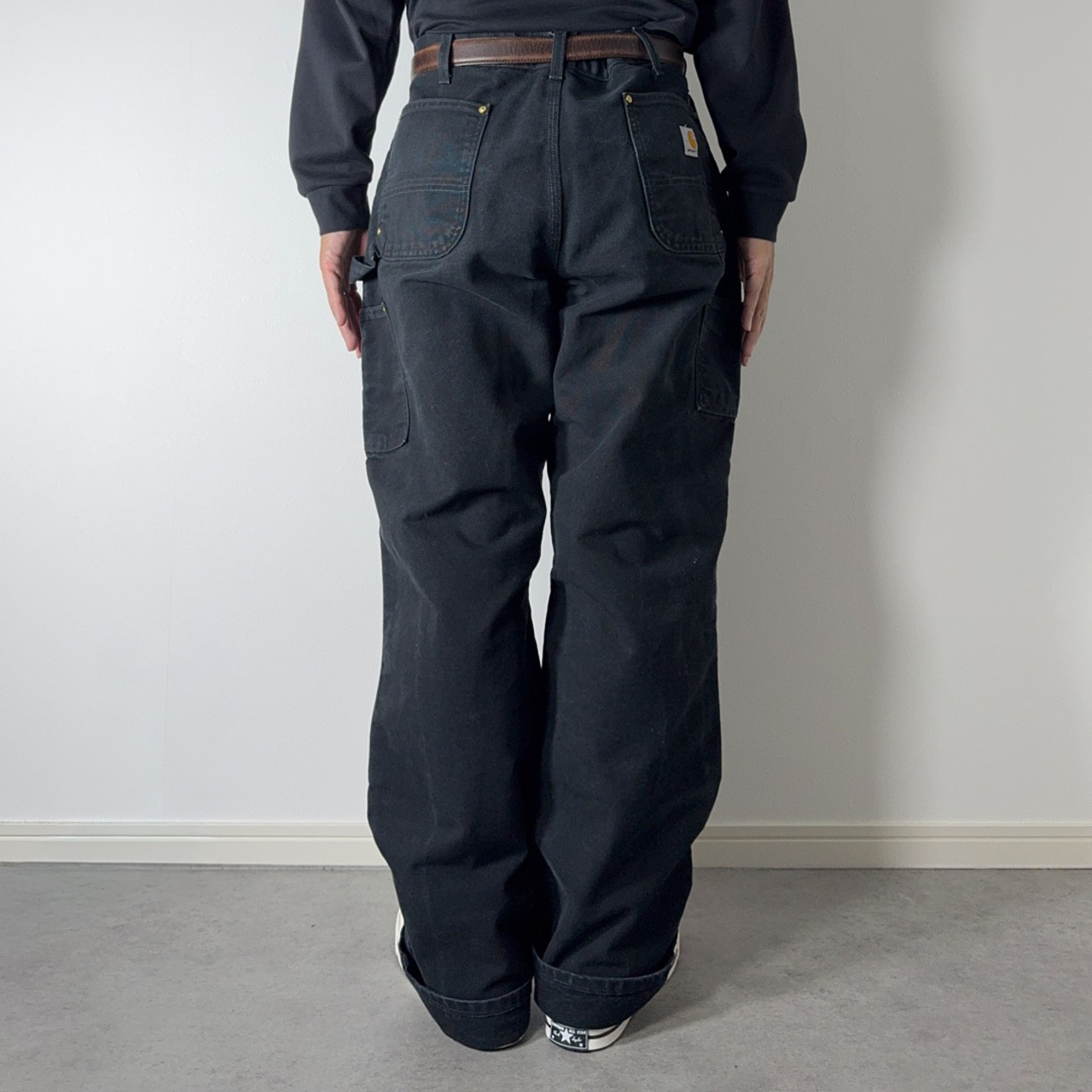 Carhartt double knee painter pants black "made in USA" W38L32 古着 - 16