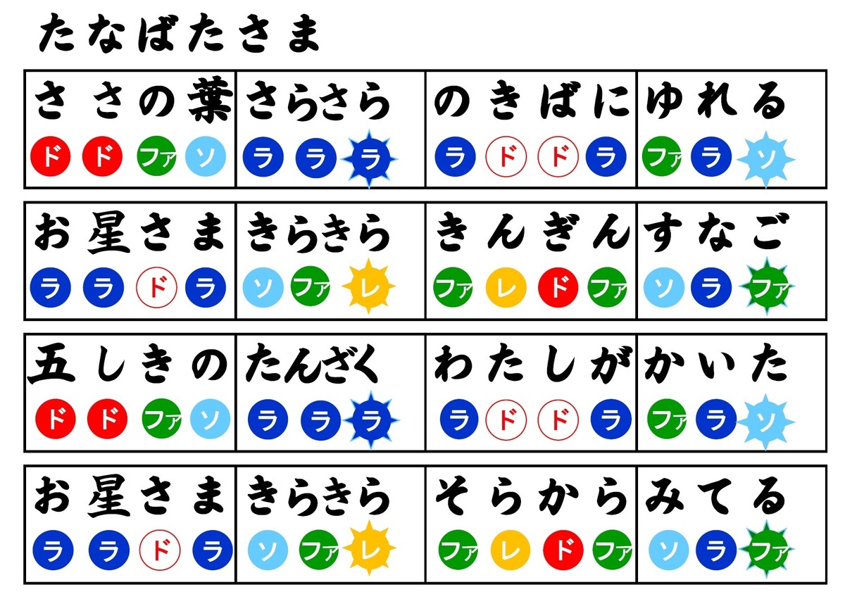 たなばたさま | 音楽レクの道具箱