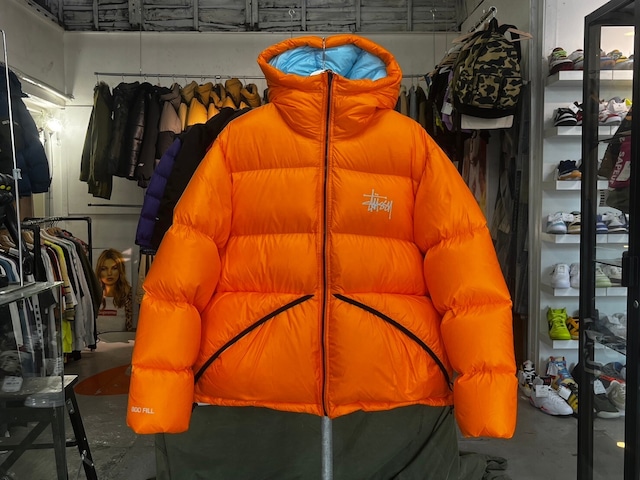 STUSSY MICRO RIPSTOP DOWN PARKA ORANGE MEDIUM 115685 23579