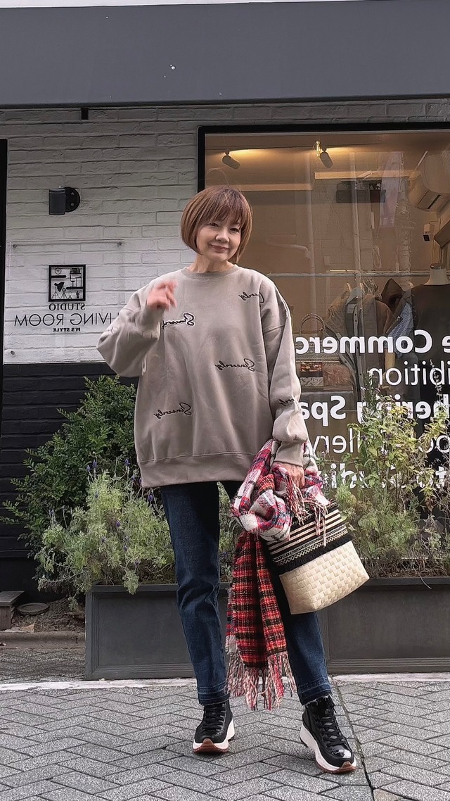 裾が可愛いボーイフレンドスキニーパンツ