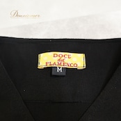 【フラメンコ衣装】 ブラック系 DOCE del FLAMENCO ドセデルフラメンコ トップス ブラウス 黒 フリル 無地 ストレッチ 伸縮 襟