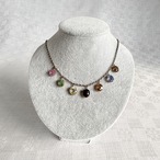 ネックレス　カラーストーン　七色天然石　ピンクスピンネル　ジルコン　サファイヤ等　国内鑑別証付き 17ace19