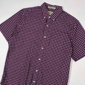 L.L.Bean エルエルビーン チェック柄 ボタンダウン BD 半袖 シャツ L-REG /メンズ