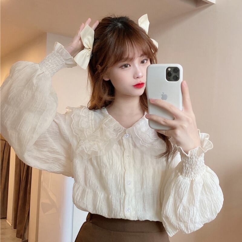 スタイルサマースプリングブラウス ロング 大人ガーリー スウィート キュート カジュアル 春物 夏物 オータム 秋物 萌量不足73892763663