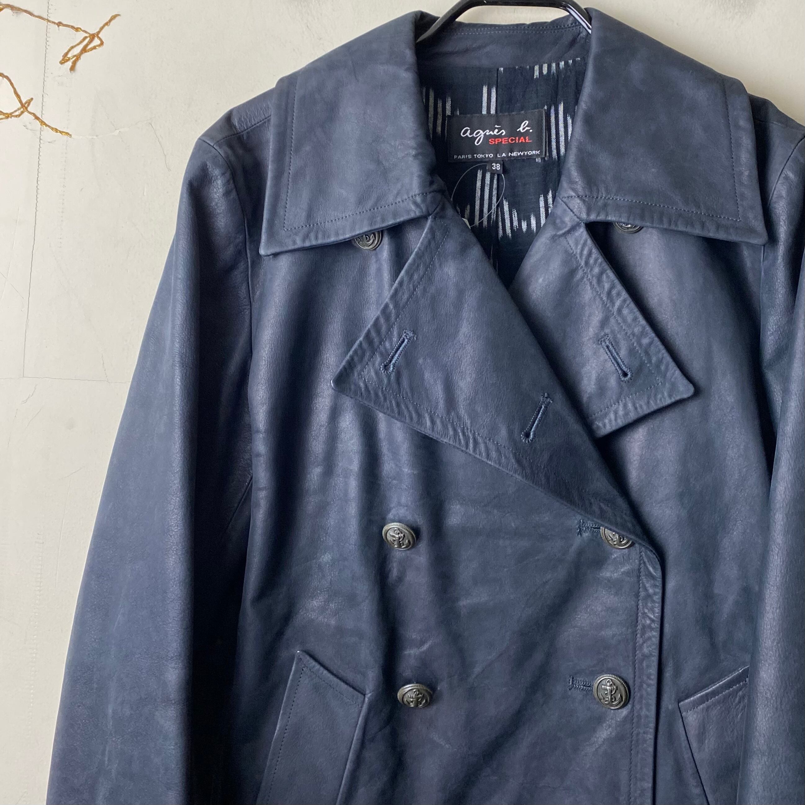 vintage AGNES B. double breasted leather jacket | NOIR ONLINE