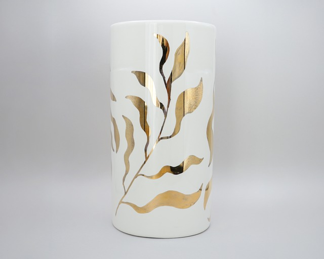 KINSAI VASE / 金彩絵付フラワーベース (一点物)