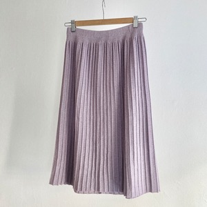 Purple Ribbed Knit Skirt