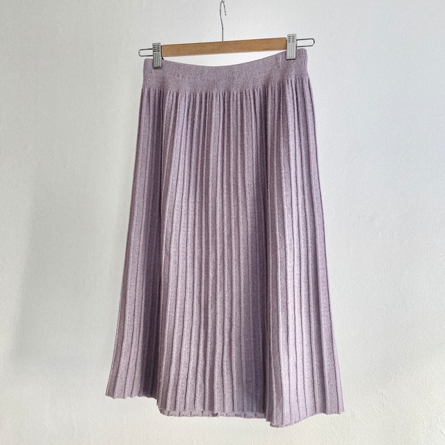 Purple Ribbed Knit Skirt