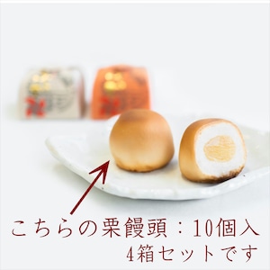 【4箱セット】菓子処ふる里　全菓博栄誉大賞受賞の栗饅頭「ふる里」10個入セット×4箱