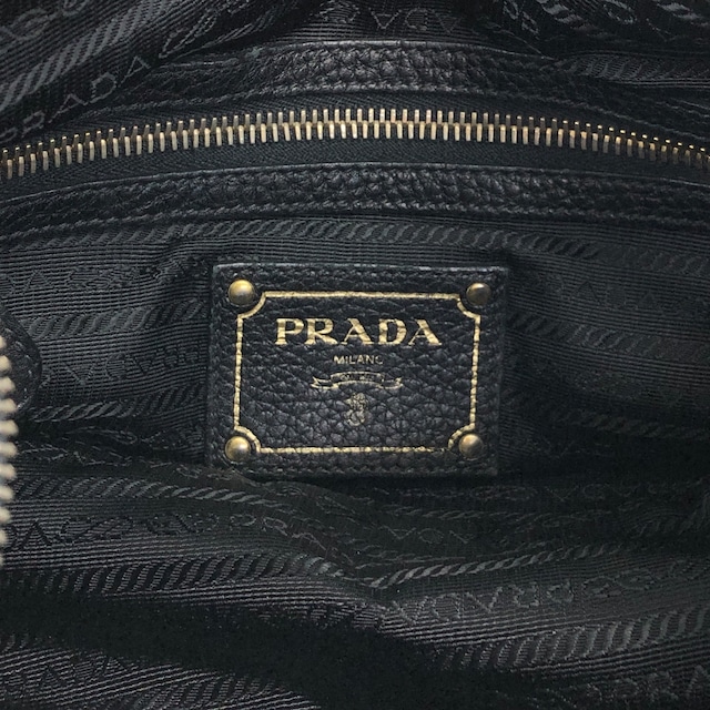 PRADA プラダ ショルダーバッグ ブラック ロゴ レザー ワンショルダー vintage ヴィンテージ オールド 85ce8c